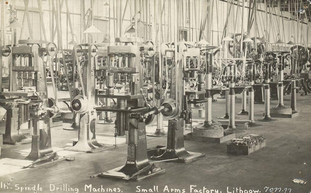 The machine room at Lithgow Small Arms Factory, Lithgow, New South Wales, Australia. Modelled on the Springfield Armory and using machine tools and prduction systems designed by Pratt & Whitney of Hartford Connecticut.