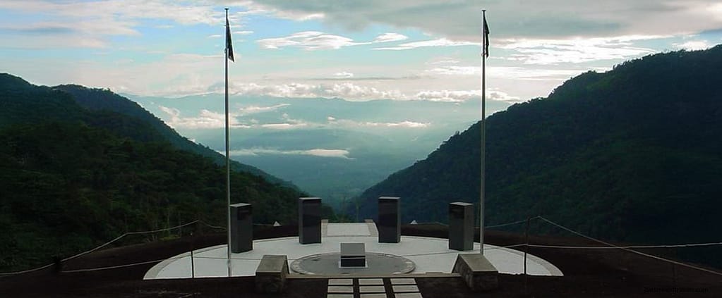 Monument at Isurava, on the Kokoda Track, Papua New Guinea, commemorating the August 1942 battle between Australian forces and the Japanese South Seas Detachment.