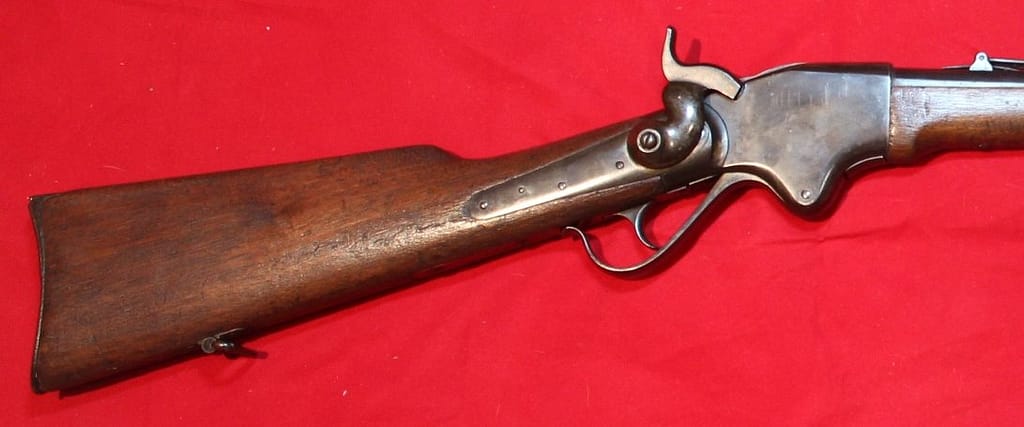 American Model 1860 Spencer Army Rifle, lever-action 7-shot repeater. Used by Union forces in the American Civil War.