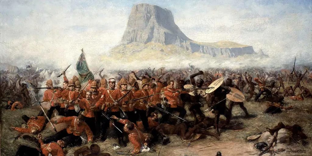 'The Battle of Isandlwana' by British artist Charles Edwin Fripp, c1879