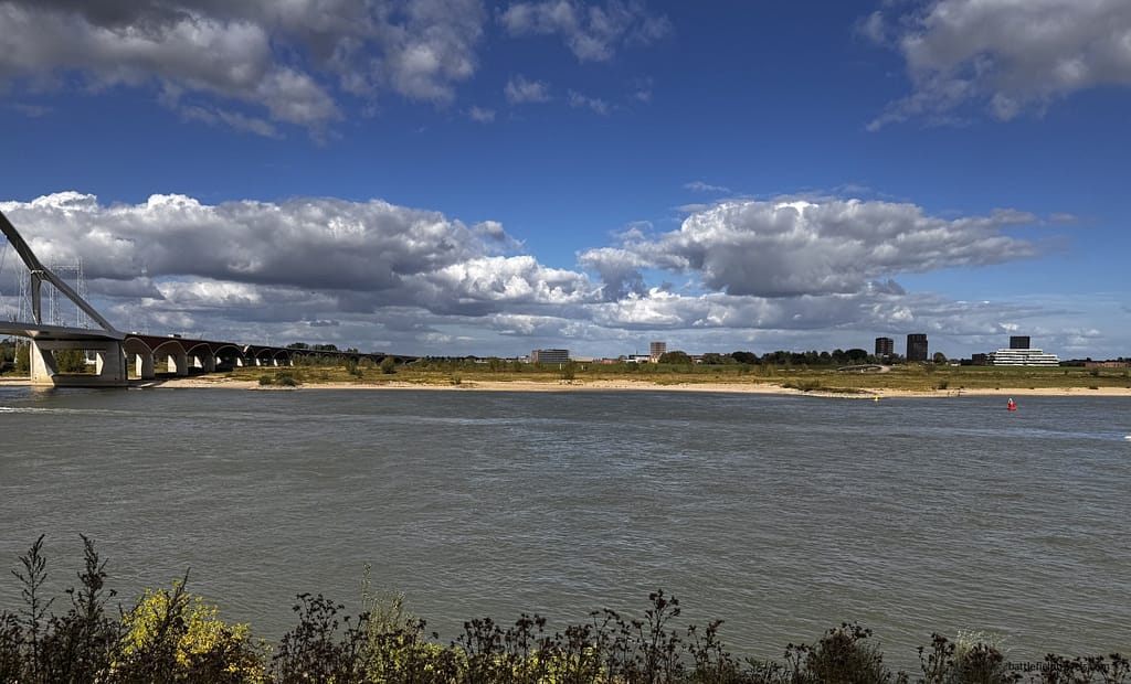 View across the Waal from the crossing point