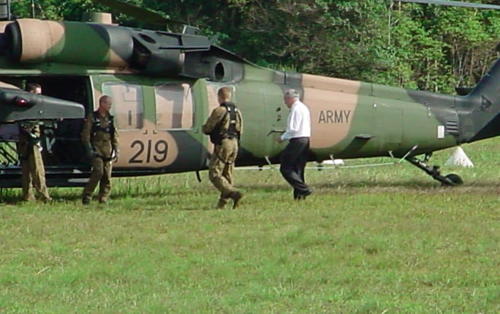 Me and Prime Minister Howard loading at Popondetta for the flight up to Isurava