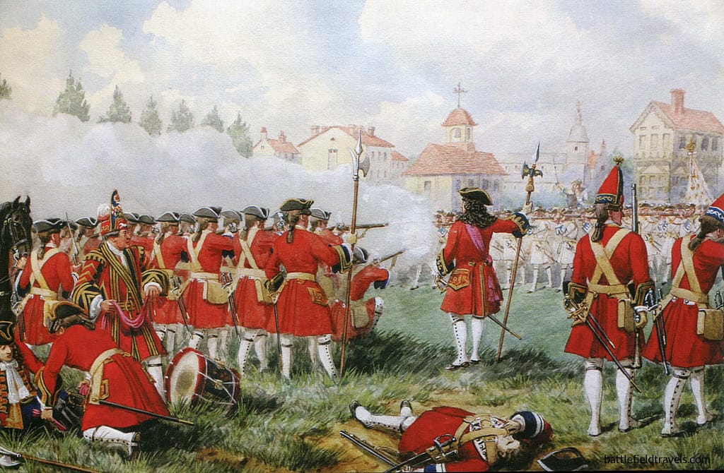 The Duke of Marlborough's troops at the Battle of Ramillies, 23 May 1706