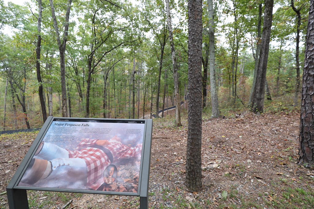 Kings Mountain: site where Major Patrick Ferguson was killed. Yes, he was wearing a red/white checkered coat.