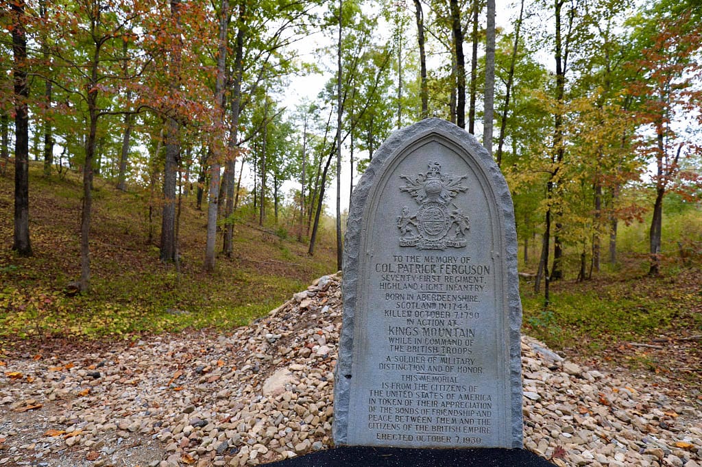 Site of Major Patrick Ferguson’s grave. Promoted posthumously to Colonel.