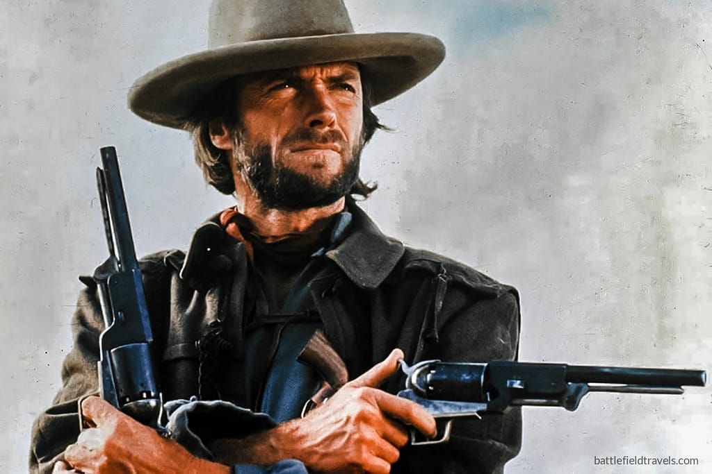 Clint Eastwood wields a pair of 1847 Colt Walker revolvers in 'The Outlaw Josey Wales' (1976)