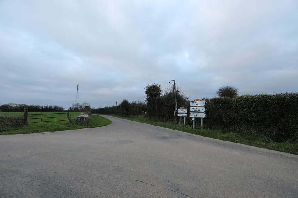 Band of Brothers. Lieutenant Richard Winters, Easy Company, 2-506 PIR gathered up and led a Little Group of Paratroopers (LGOP) and ambushed a German wagon-drawn supply convoy around this spot in the early hours of June 6, 1944. This action features in the Stephen Spielberg/Tom Hanks HBO series 'Band of Brothers'.