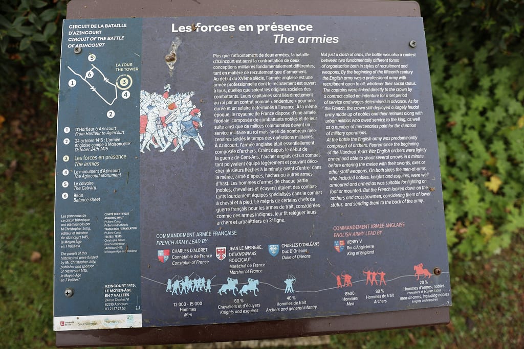 Agincourt Battlefield plaque