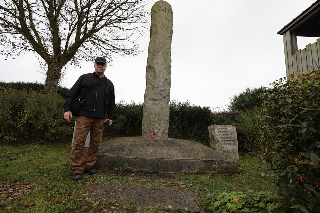 Agincourt memorial near the observation tower just east of Maisoncelles
