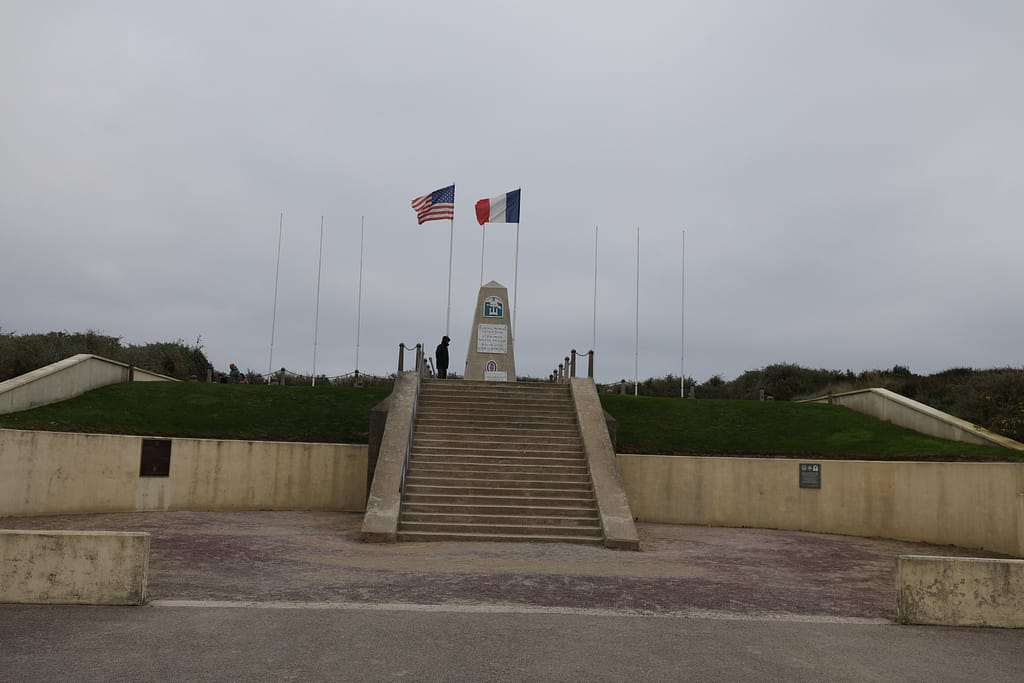 Utah Beach - Monument to the combat engineers who cleared the beach obstacles