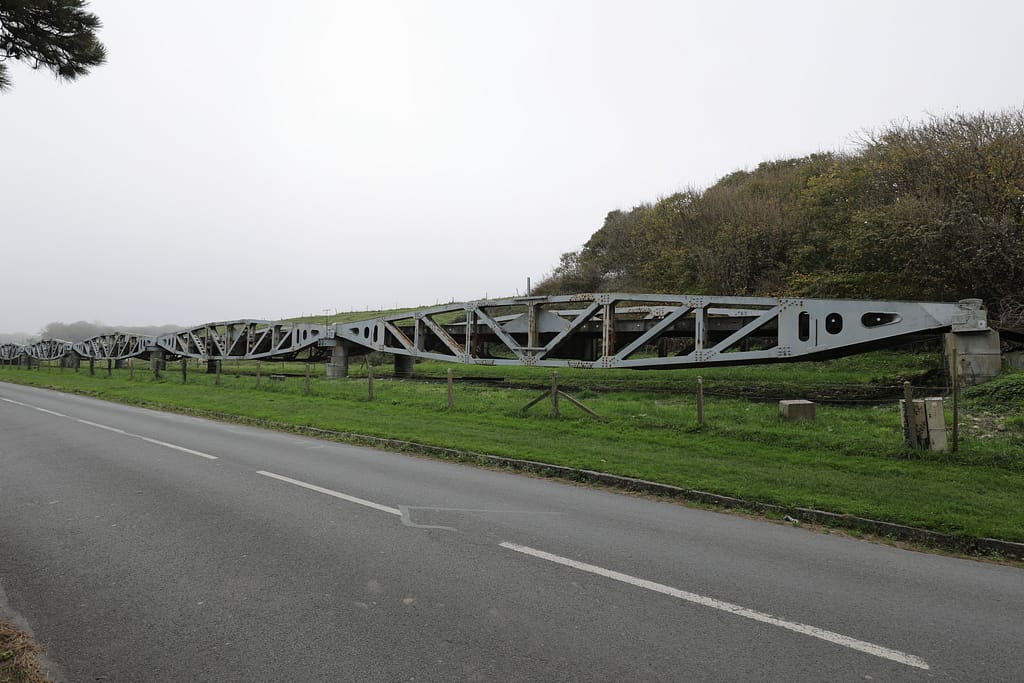 Omaha Beach. Remnant of the Mulberry roadway at Dog One, Vierville