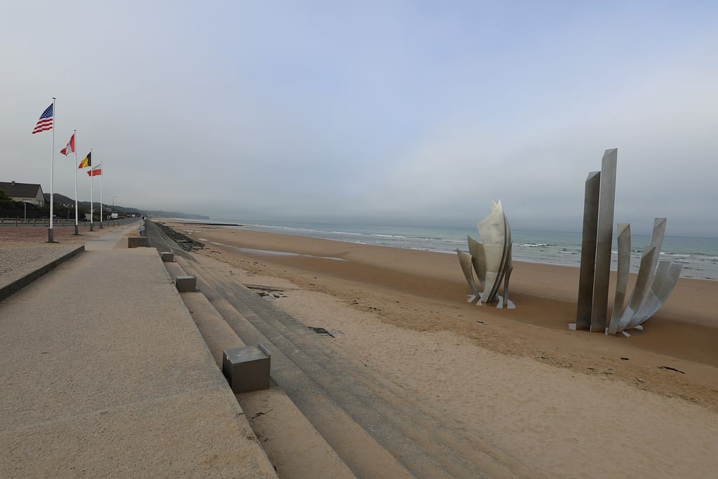 Omaha Beach. 'Le Braves' monument, Le Moulins, DOG RED Sector