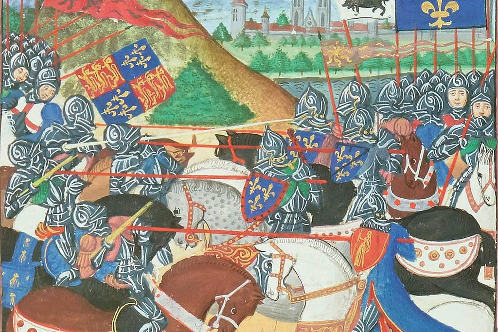 Medieval impression of Patay battlefield