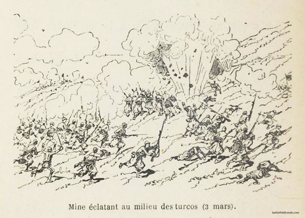 Hòa Mộc - A Chinese mine explodes under the attacking Algerian Tirailleurs (Turcos)