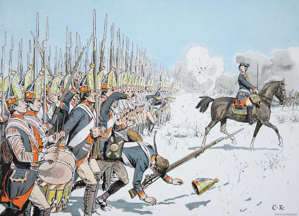 Prussian grenadiers at Leuthen, by Carl Rochling