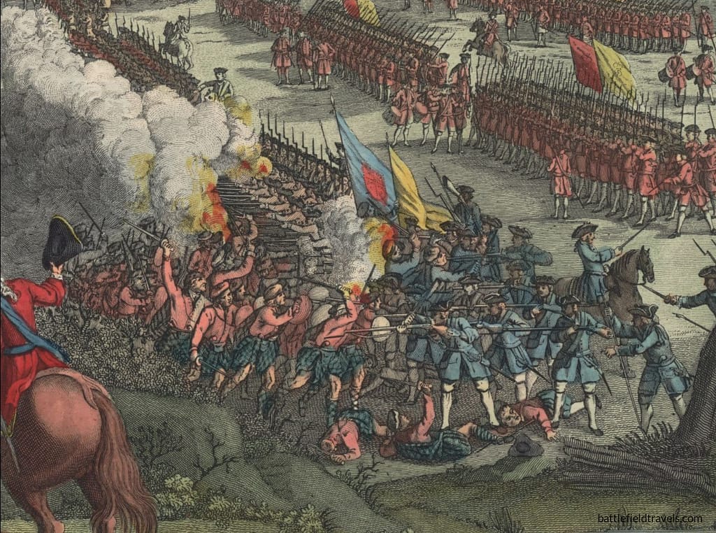 Close up of Barrel's Regiment engaged in bayonet fighting. Heckel, Augustin, "The battle of Culloden April 16th 1746" (1797). Prints, Drawings and Watercolors from the Anne S.K. Brown Military Collection. Brown Digital Repository. Brown University Library