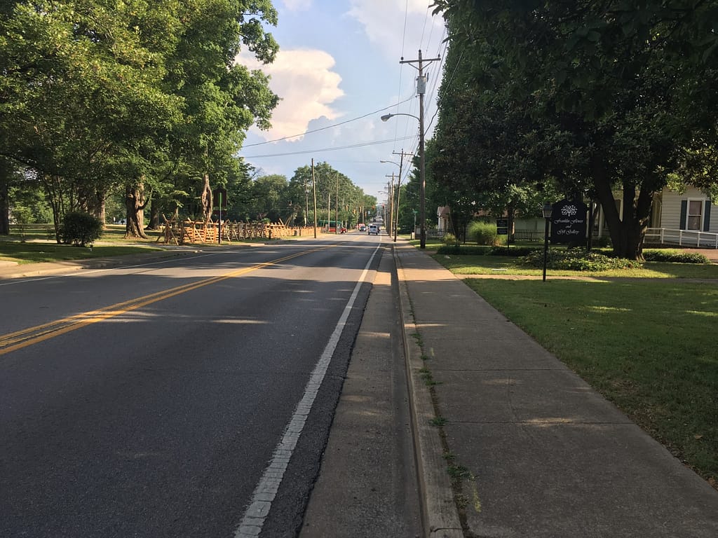 1864 Battle of Franklin -The Columbia pike looking south towards the Confederate assault. This was the site of the breakthrough