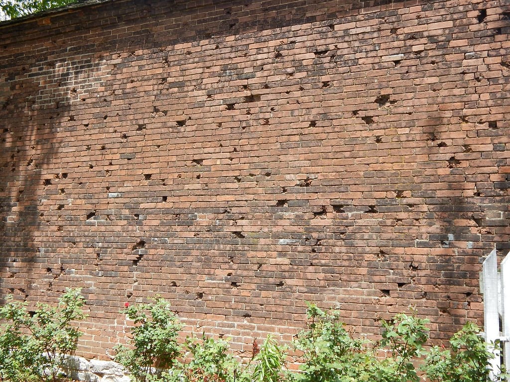 1864 Battle of Franklin - musket ball damage on Carter House