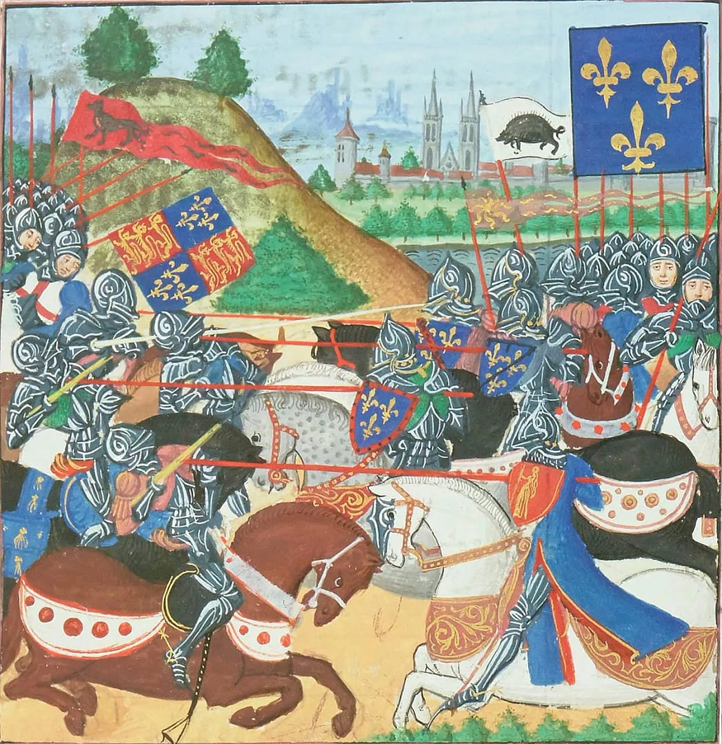 Medieval warfare - English and French forces clash at Patay, 18 June 1429.