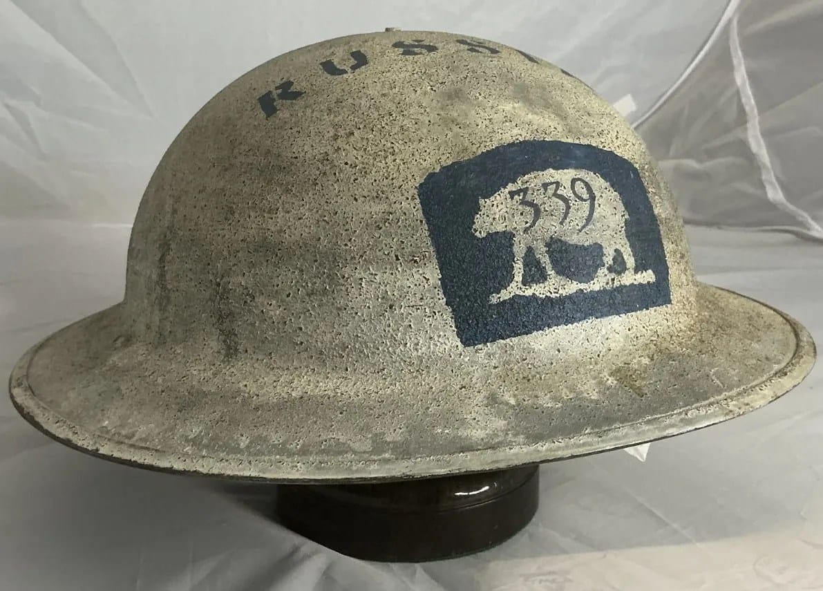 Russian Civil War 27 Infantry Hancock group M1917 Helmet