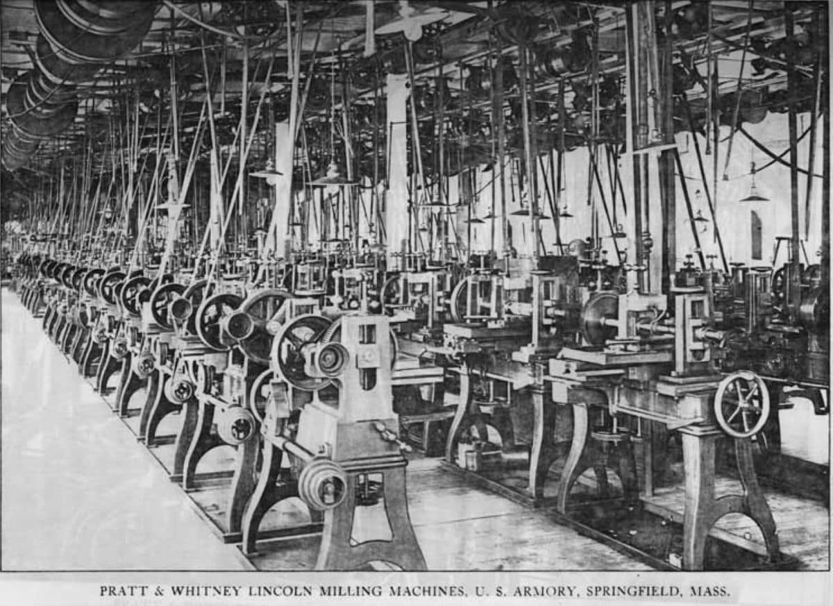 Pratt & Whitney precision arms manufacturing machine shop, Springfield Armory, Massachusetts
