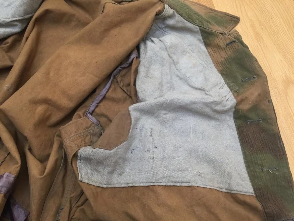WW2 Luftwaffe M1942 Fallschirmjager Camouflage Paratrooper Smock, Sumpfmuster 43 Water pattern camouflage,