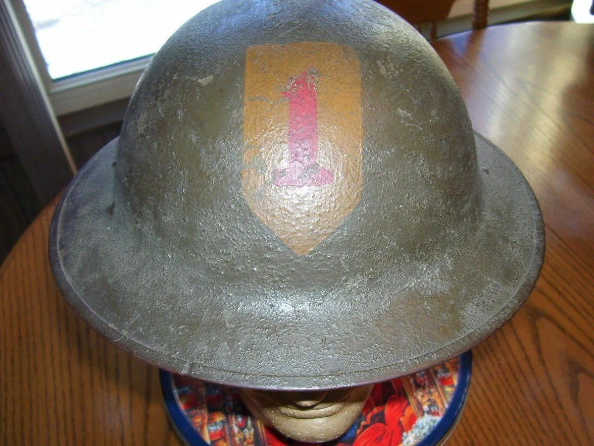 WW1 United States M1917 Brodie Helmet, 1st Infantry Division