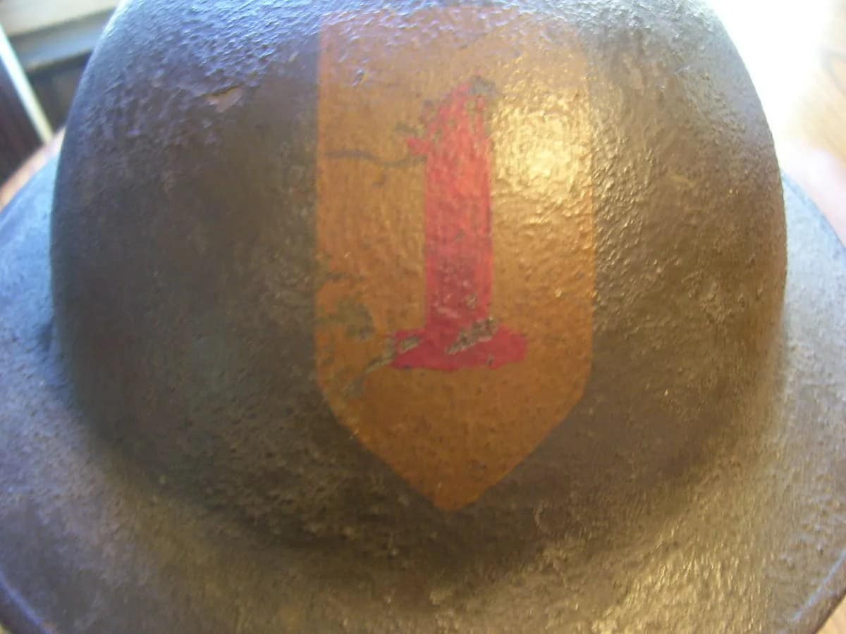 WW1 United States M1917 Brodie Helmet, 1st Infantry Division