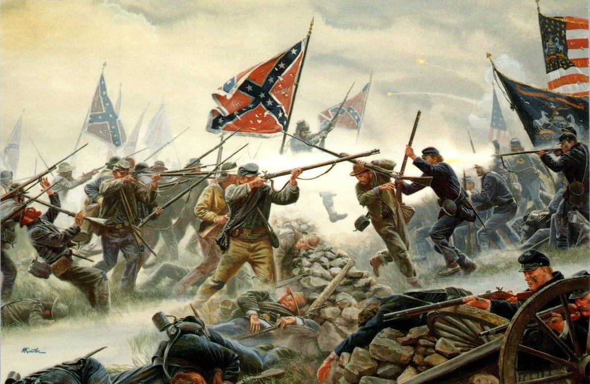 American Civil War - The High Tide at Gettysburg, 3 July 1863, by Mort Kunstler