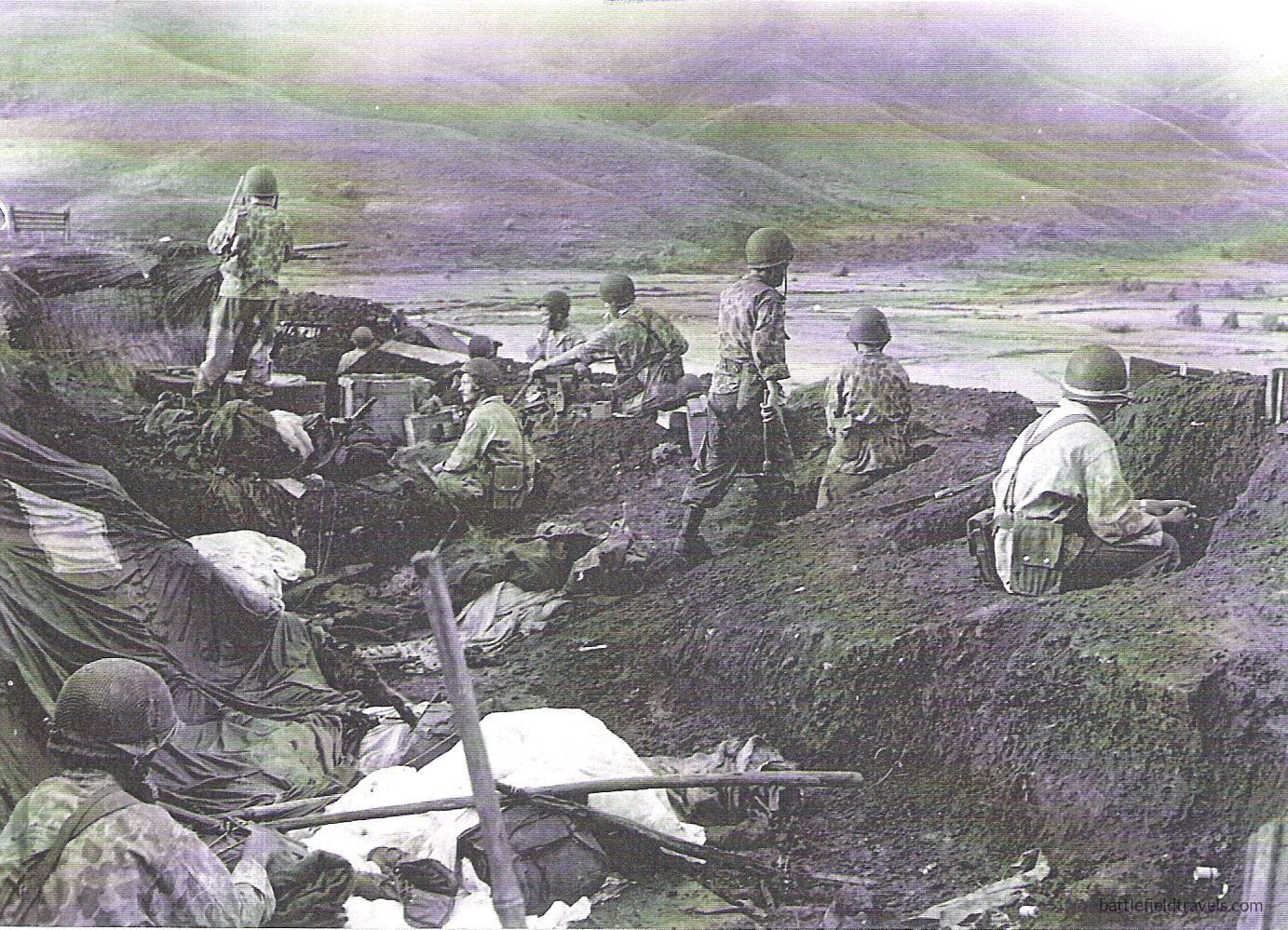 Major Marcel Bigeard's 6th Colonial Parachute Battalion overlooking the drop zone at Tu Le, October 1952