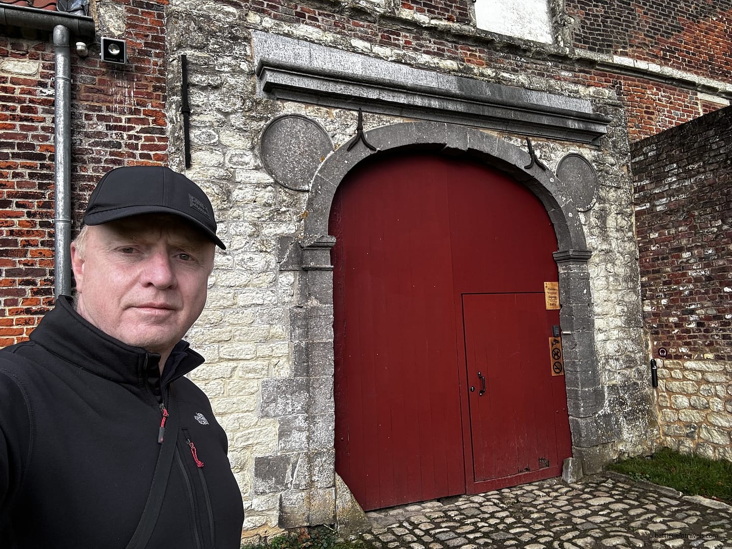 The south gate at Chateau Hougoumont. The French attacked this farmstead around 1130 and continued all day never took it