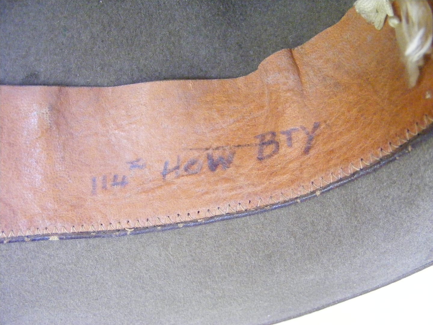 WW1 AIF slouch hat 114 Howitzer Battery