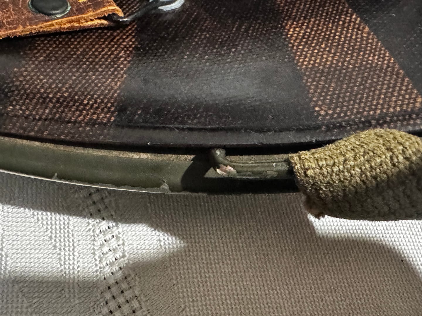Helmet US M1 front seam fixed bail 03
