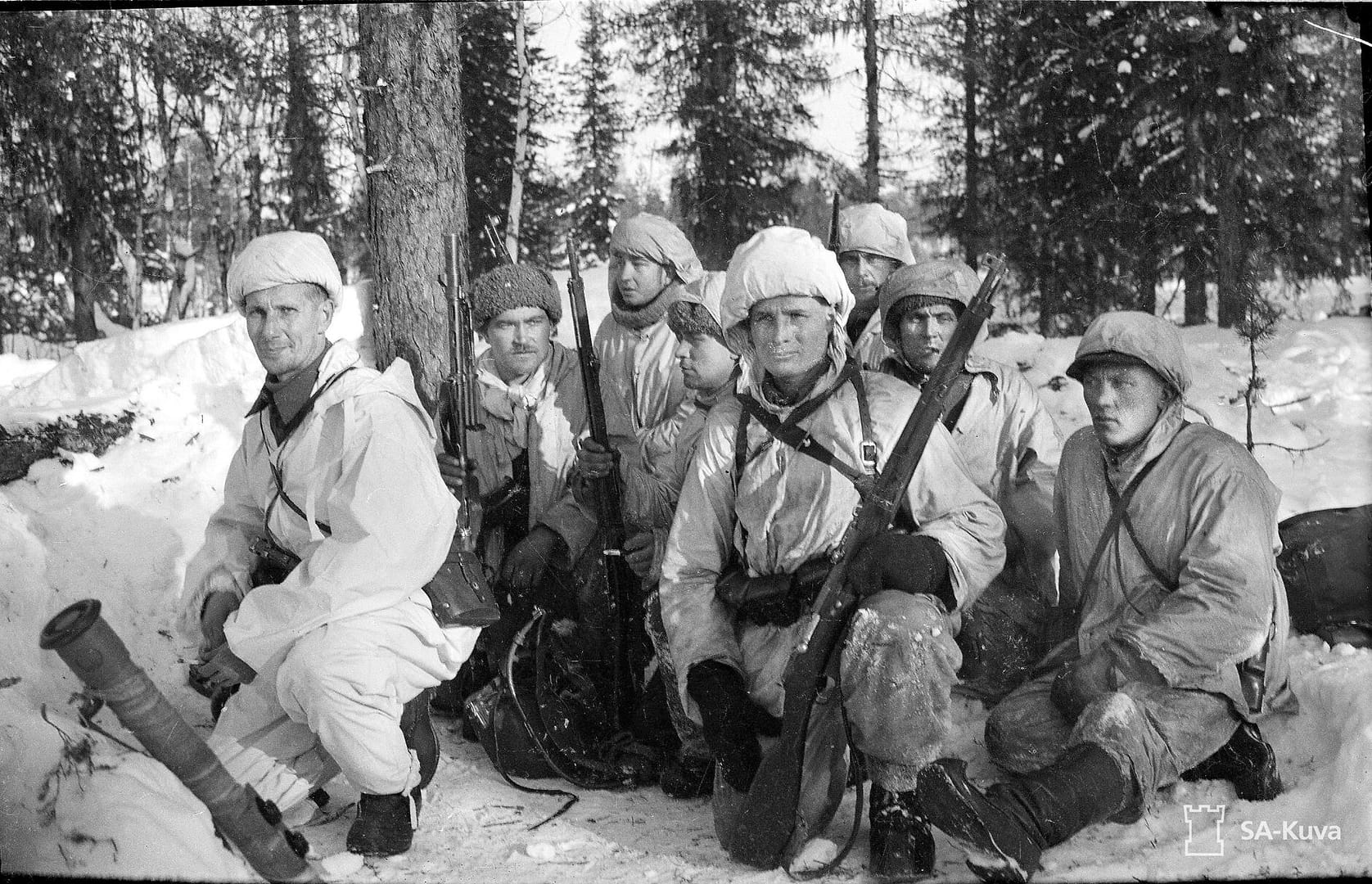 Winter War. Finnish ski troops, entirely at home in the frozen forests of Central Finland