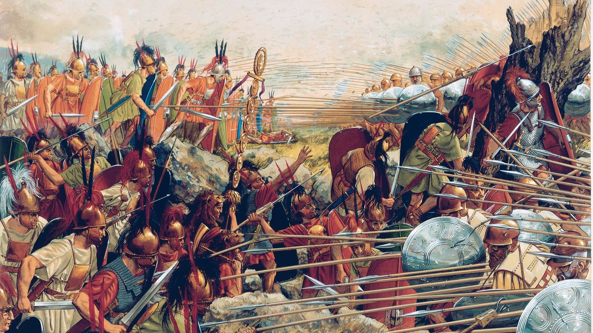 Battle of Pydna, 22 June 168 BC, Third Macedonian War, Watercolour by Peter Connolly