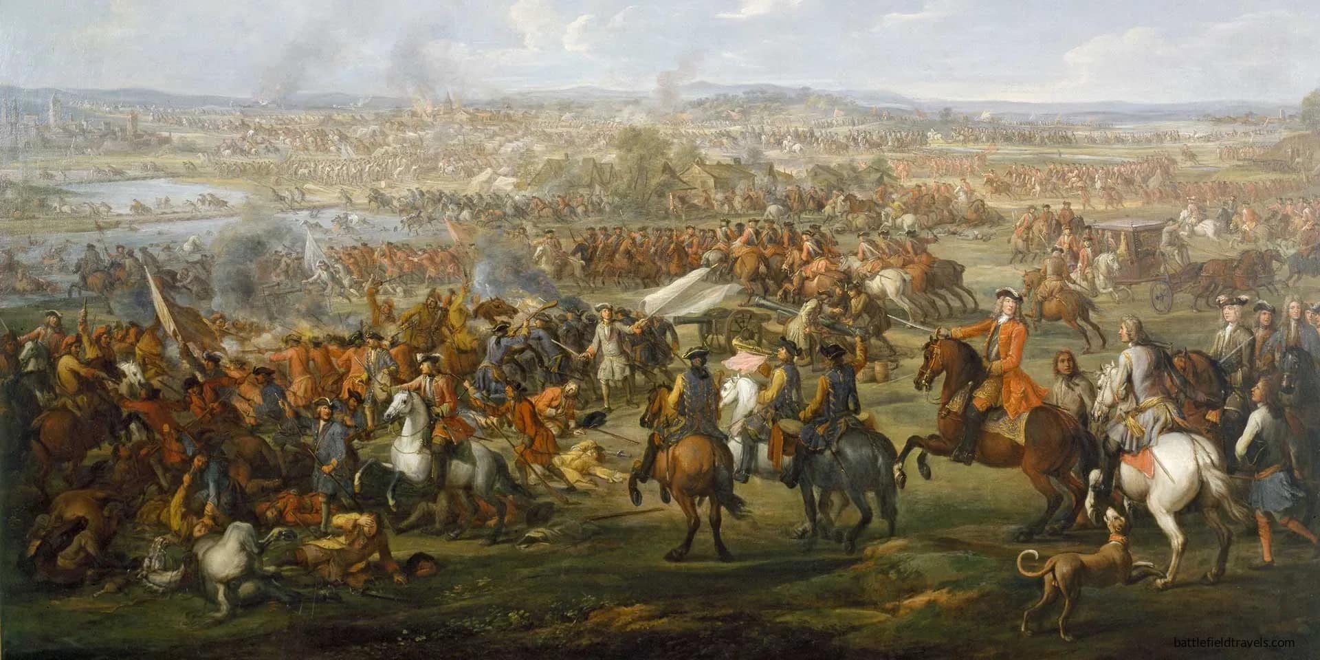 The Battle of Blenheim, 1704. Painting by John Wootton, circa 1743.
