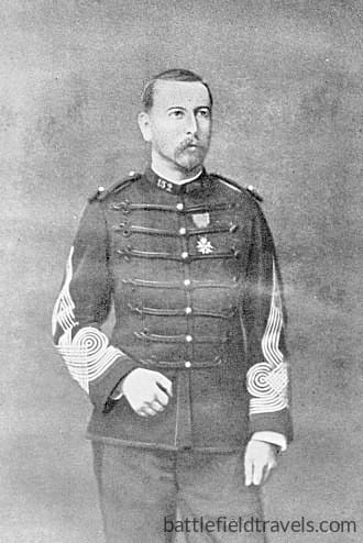 Chef de Bataillon (Major) Marc-Edmond Dominé. He was badly wounded in the right arm at the Battle Orleans during the Franco-Prussian War. This is a later photo and he wears the rank of Colonel.
