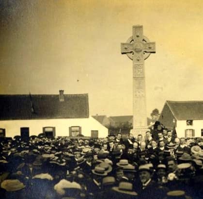 Inauguration of the Celtic Cross memorial to the Irish Brigade, erected in 1907 by the Ancient Order of Hibernians.
