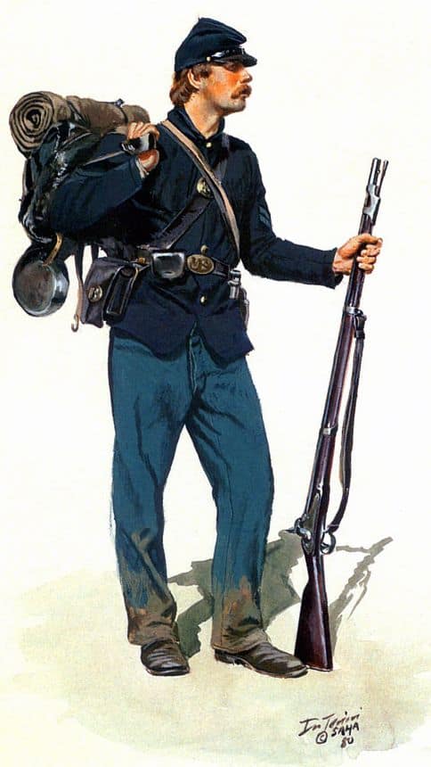 Union infantryman c1862. Art - Don Troiani