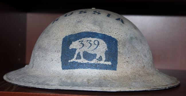 WW1 US Army M1917 Brodie Pattern Helmets -339th Infantry Regt