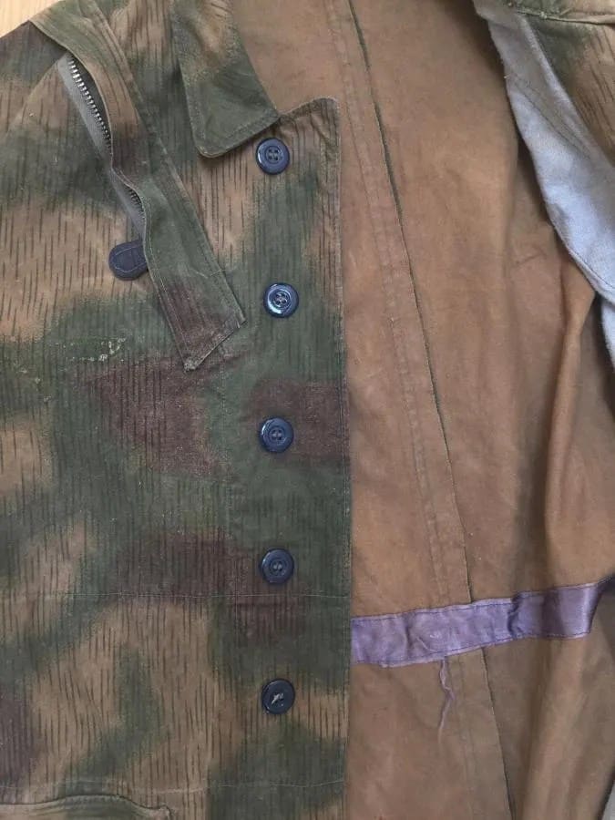 WW2 Luftwaffe M1942 Fallschirmjager Camouflage Paratrooper Smock, Sumpfmuster 43 Water pattern camouflage,