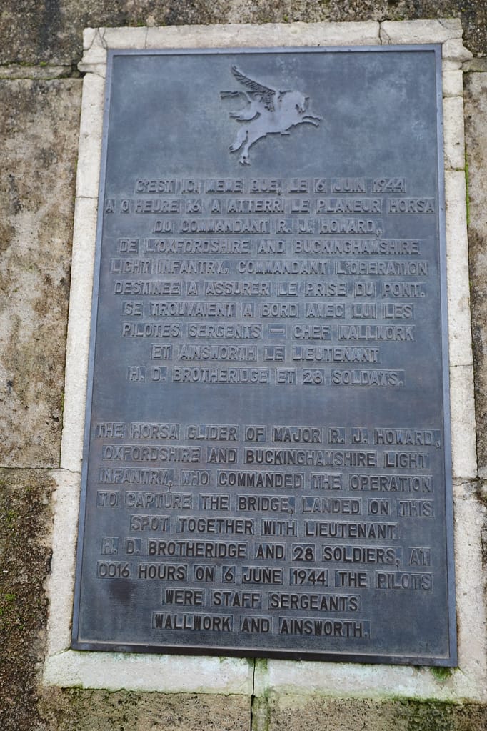 Pegasus Bridge- plaque to Glider No. 1
