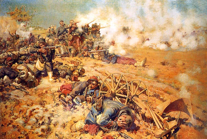 Line of fire at the battle of Rezonville (Mars-la-Tour), by Pierre Georges Jeanniot
