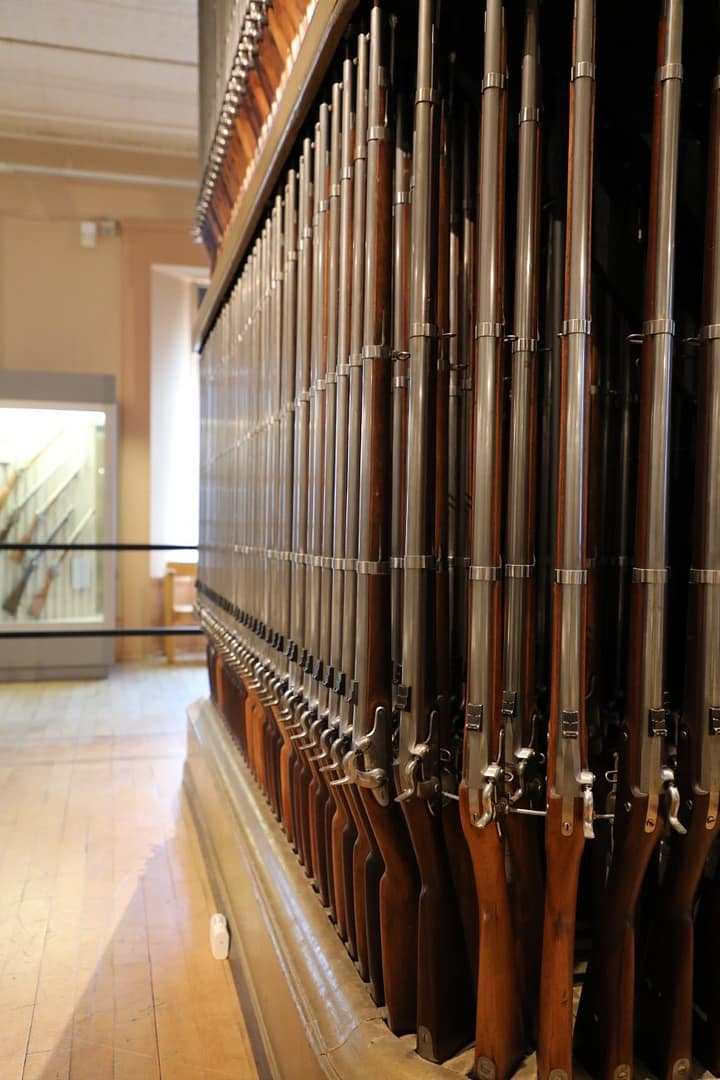 The 'Organ of Muskets' at Springfield. 1100+ never-issued Springfield Model 1861 Percussion Rifle-Muskets