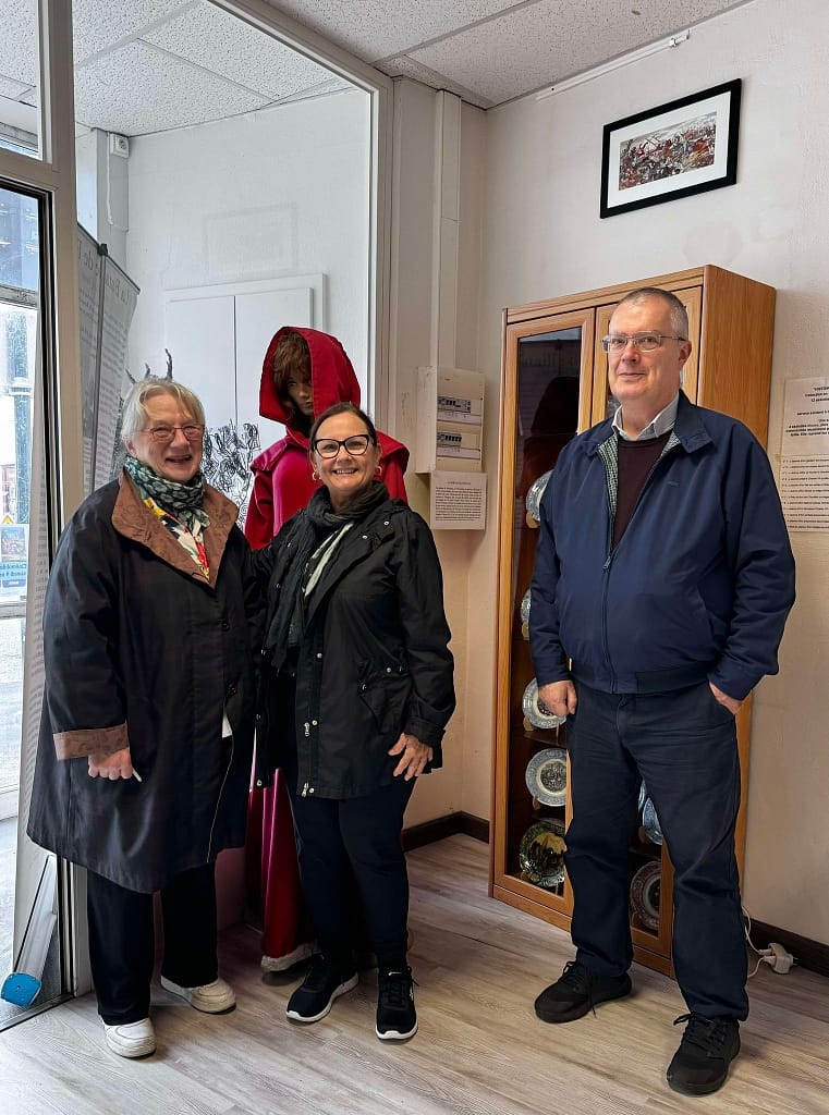 Robyn with Dr Olivier Bouzy and Regina at 'Effet de Cerf' Museum of the Battle of Patay
