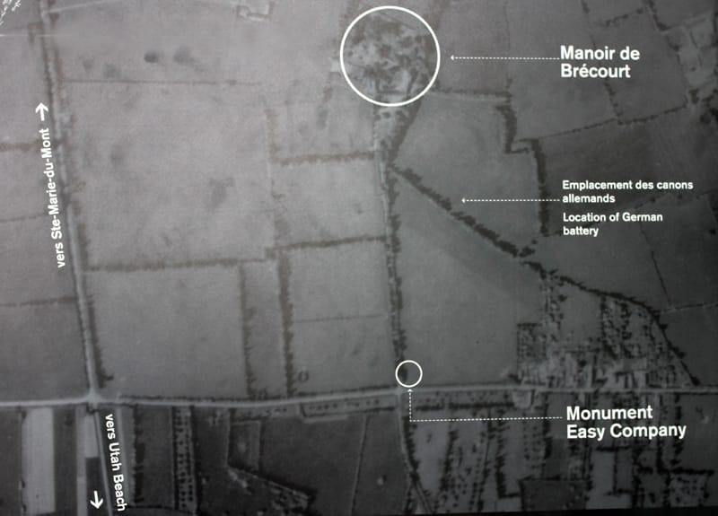 WW2 aerial photo of Brecourt Manor. Very little has changed!