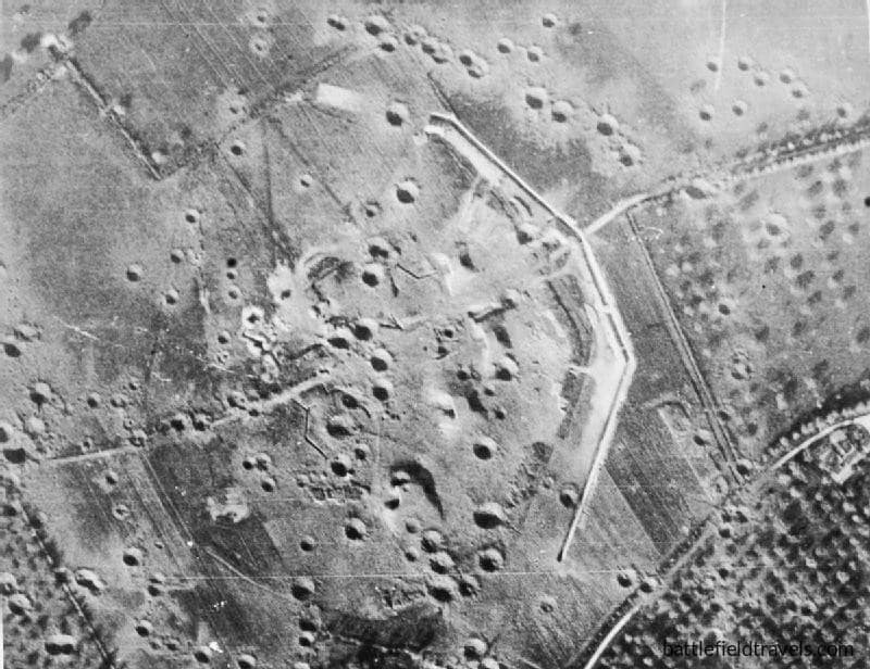 Merville Battery showing the results of air and naval bombardment
