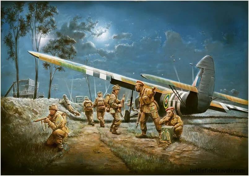 Artist impression of the Pegasus Bridge assault