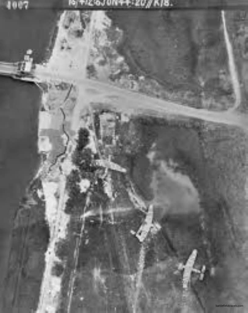 Aerial view of the Caen Canal Bridge (Pegasus Bridge)