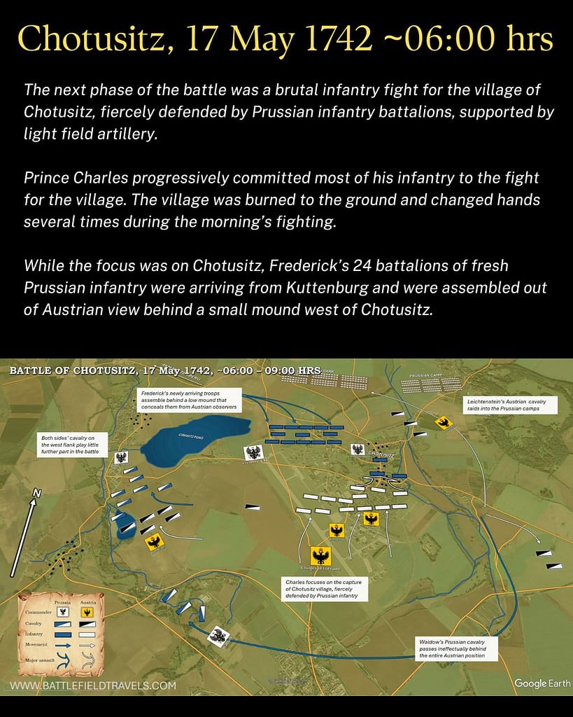 Battle of Chotusitz, 17 May 1742. Fight for the village